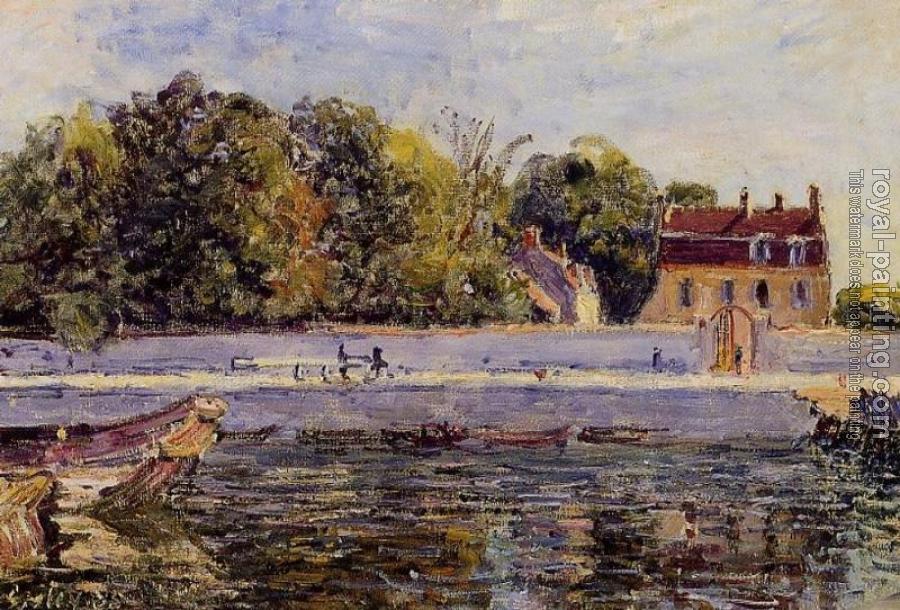Alfred Sisley : Saint-Mammes, House on the Canal du Loing